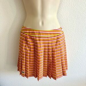 Lacoste Pleated Mini Skirt Striped Sz 34 XS Preppy‎ Coquette Tennis School Girl